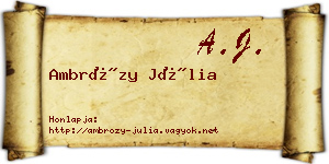 Ambrózy Júlia névjegykártya