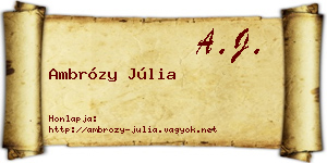 Ambrózy Júlia névjegykártya